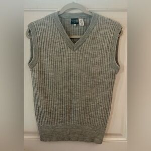 Vintage English Glen Men’s Heather Grey Sweater Vest Sz 16/18 (Standard Large)